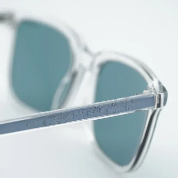 Dior INDIOR S1I 85B7 Sunglasses Transparent Square Frame, Blue Lenses - Picture 8 of 9